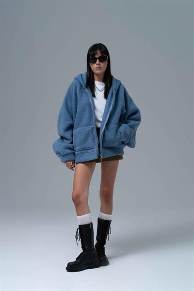 Everyday Icon Oversize Welsoft Sweatshirt Kadın Mavi