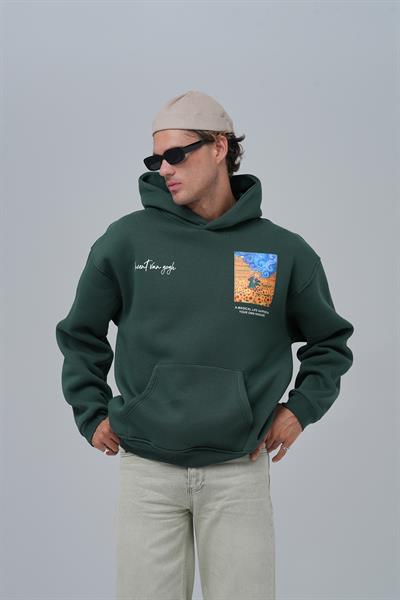 Starry Flow Oversize Sweatshirt Erkek Yeşil