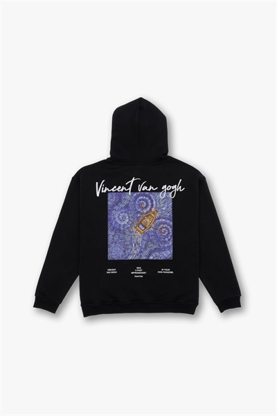 Starry Flow Oversize Sweatshirt Erkek Siyah