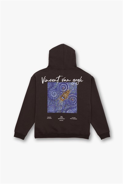 Starry Flow Oversize Sweatshirt Erkek Kahverengi
