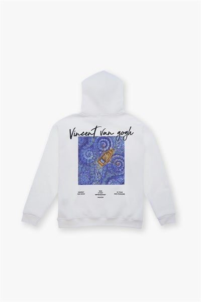 Starry Flow Oversize Sweatshirt Kadın Ekru