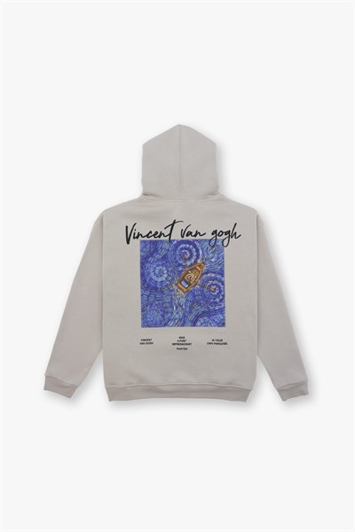 Starry Flow Oversize Sweatshirt Kadın Stone