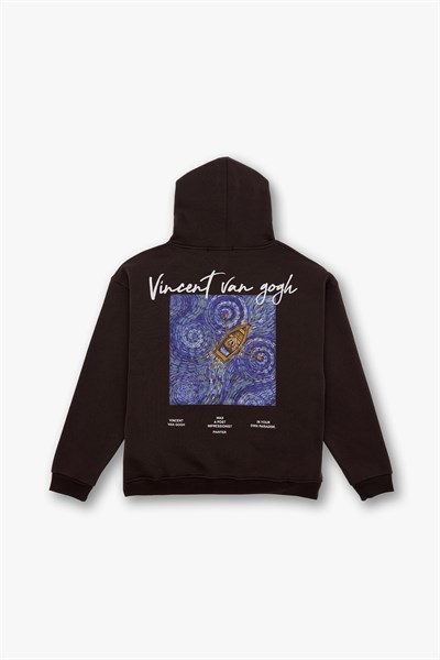 Starry Flow Oversize Sweatshirt Kadın Kahverengi