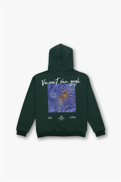 Starry Flow Oversize Sweatshirt Kadın Yeşil