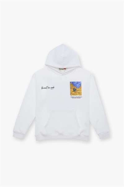 Starry Flow Oversize Sweatshirt Kadın Ekru