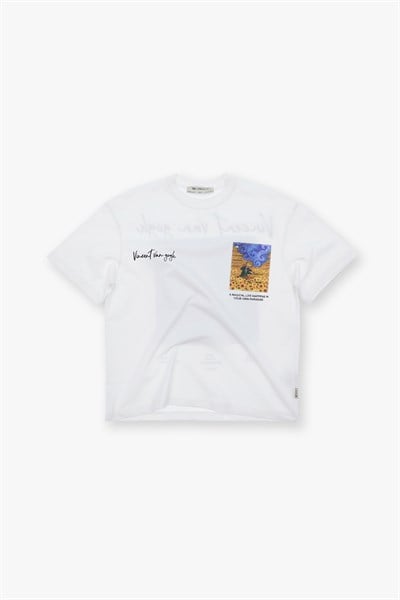 Starry Flow Oversize Tişört Kadın Ekru
