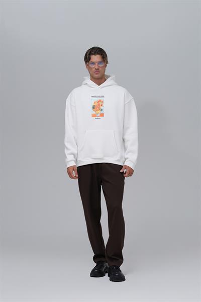 Sunflowers Vincent van Gogh Edition Oversize Sweatshirt Erkek Ekru