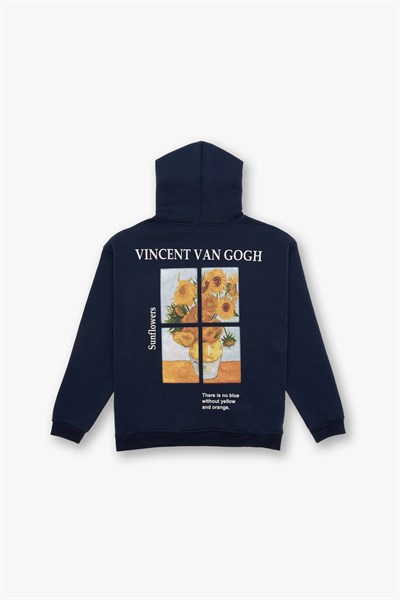 Sunflowers Vincent van Gogh Edition Oversize Sweatshirt Erkek İndigo
