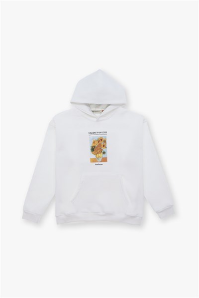 Sunflowers Vincent van Gogh Edition Oversize Sweatshirt Erkek Ekru