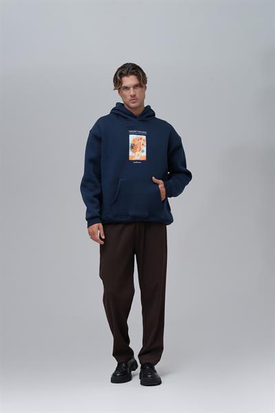 Sunflowers Vincent van Gogh Edition Oversize Sweatshirt Erkek İndigo
