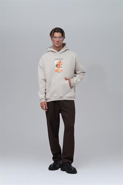 Sunflowers Vincent van Gogh Edition Oversize Sweatshirt Erkek Stone