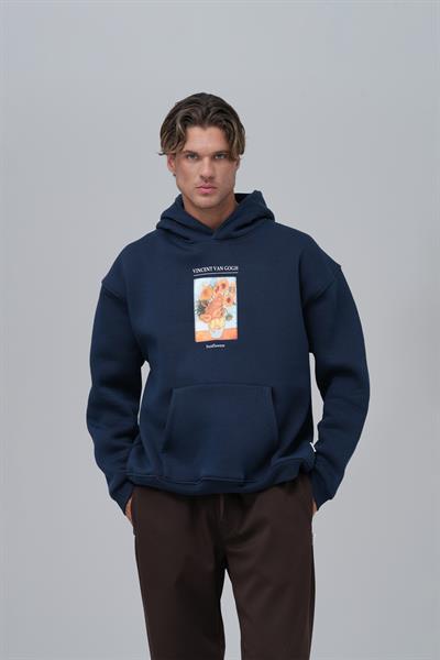 Sunflowers Vincent van Gogh Edition Oversize Sweatshirt Erkek İndigo