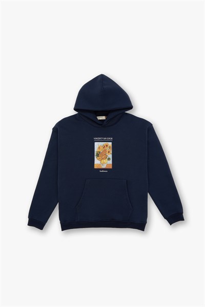Sunflowers Vincent van Gogh Edition Oversize Sweatshirt Erkek İndigo