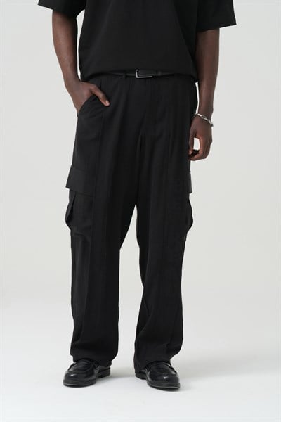 Surreal Cargo Oversize Erkek Pantolon Siyah