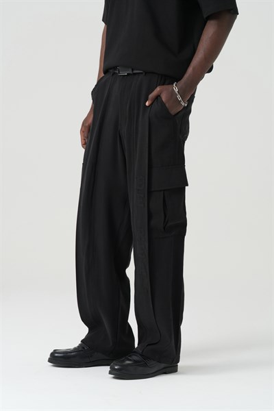 Surreal Cargo Oversize Erkek Pantolon Siyah