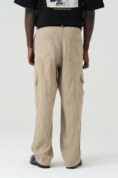 Surreal Cargo Oversize Erkek Pantolon Bej