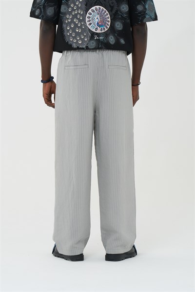Tailor Stripe Relaxed Fit Erkek Pantolon Gri
