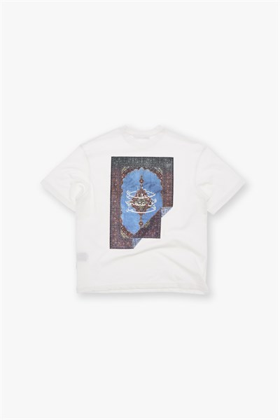 Tapestry Frame Oversize Tişört Erkek Ekru