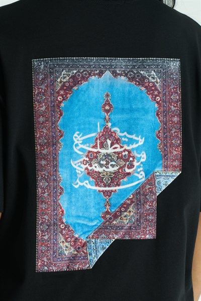 Tapestry Frame Oversize Tişört Kadın Siyah