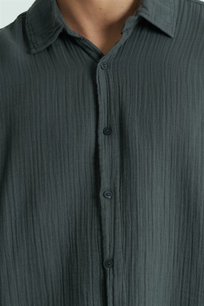 Texton Regular Fit Erkek Gömlek Gri