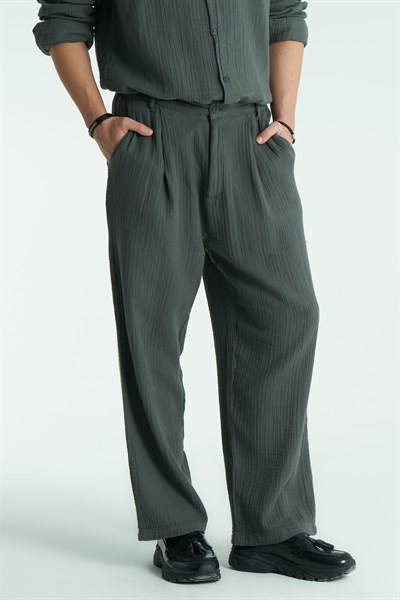 Texton Relaxed Fit Erkek Pantolon Gri