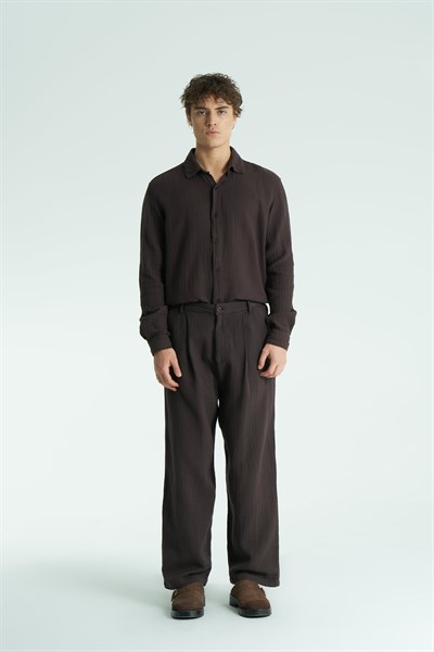 Texton Relaxed Fit Erkek Pantolon Kahverengi