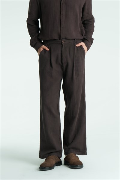 Texton Relaxed Fit Erkek Pantolon Kahverengi