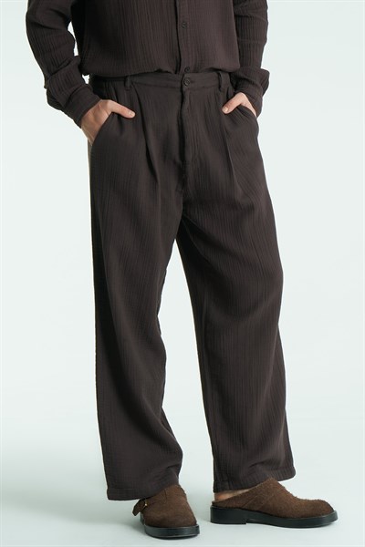 Texton Relaxed Fit Erkek Pantolon Kahverengi