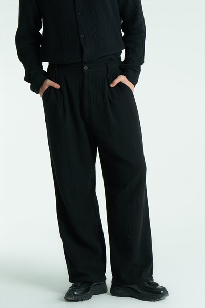 Texton Relaxed Fit Erkek Pantolon Siyah