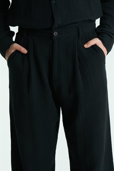 Texton Relaxed Fit Erkek Pantolon Siyah