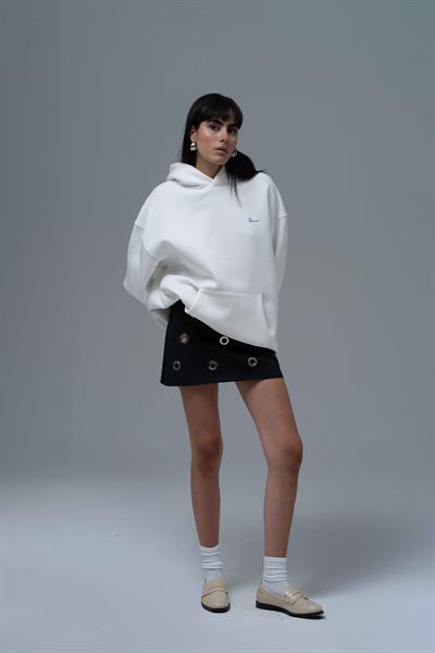 The Story of Layers Oversize Sweatshirt Kadın Ekru