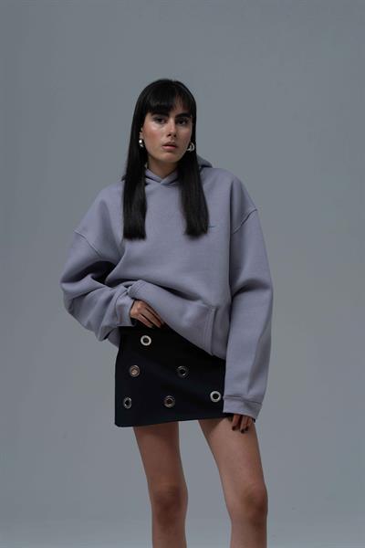 The Story of Layers Oversize Sweatshirt Kadın Füme