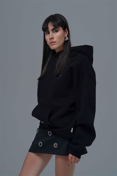 The Story of Layers Oversize Sweatshirt Kadın Siyah