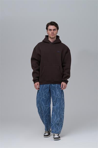 The Story of Layers Oversize Sweatshirt Erkek Kahverengi