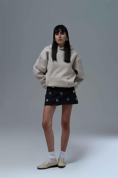 The Story of Layers Oversize Sweatshirt Kadın Stone
