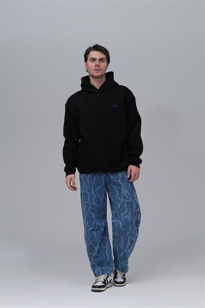The Story of Layers Oversize Sweatshirt Erkek Siyah