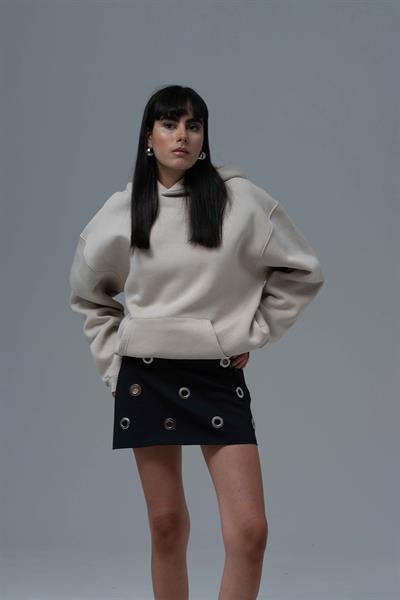 The Story of Layers Oversize Sweatshirt Kadın Stone