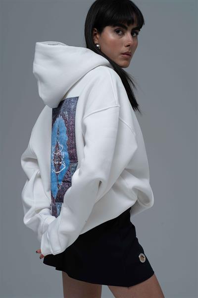 The Story of Layers Oversize Sweatshirt Kadın Ekru