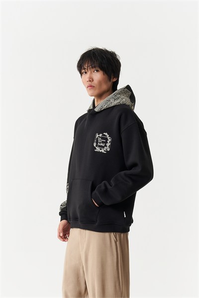 Threads of Majesty Oversize Erkek Sweatshirt Siyah