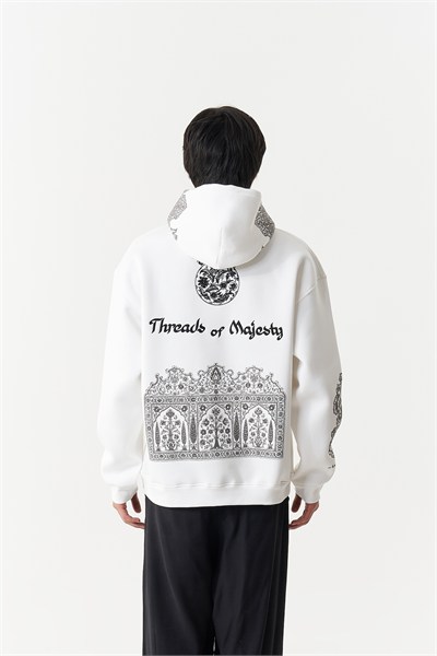 Threads of Majesty Oversize Erkek Sweatshirt Ekru