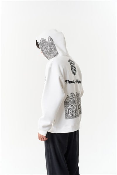 Threads of Majesty Oversize Erkek Sweatshirt Ekru