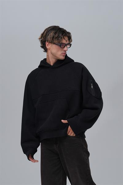 Urban Shield Oversize Welsoft Sweatshirt Erkek Siyah