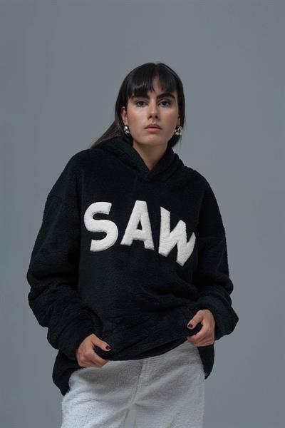 Time Of Choose Oversize Welsoft Sweatshirt Kadın Siyah