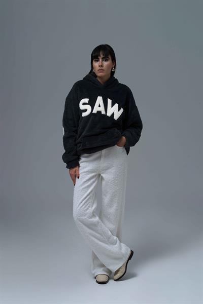 Time Of Choose Oversize Welsoft Sweatshirt Kadın Siyah