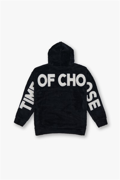 Time Of Choose Oversize Welsoft Sweatshirt Kadın Siyah