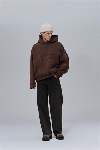 Urban Shield Oversize Welsoft Sweatshirt Erkek Kahverengi