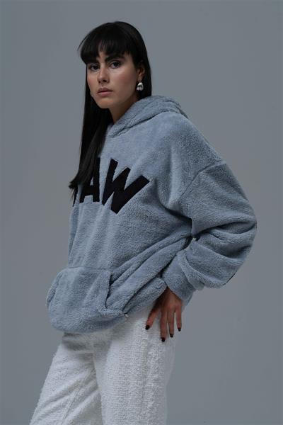 Time Of Choose Oversize Welsoft Sweatshirt Kadın Gri