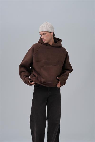 Urban Shield Oversize Welsoft Sweatshirt Erkek Kahverengi