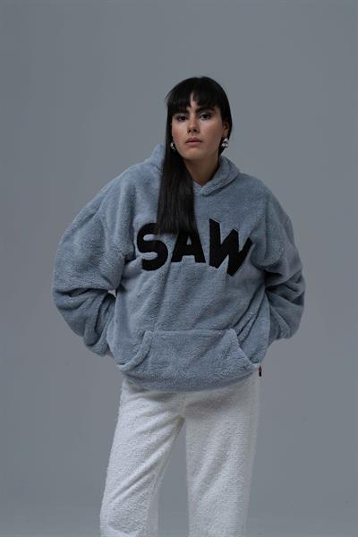 Time Of Choose Oversize Welsoft Sweatshirt Kadın Gri