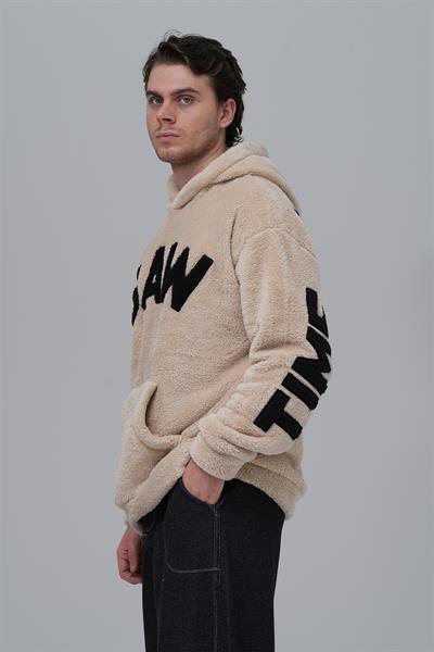 Time Of Choose Oversize Welsoft Sweatshirt Erkek Açık Bej